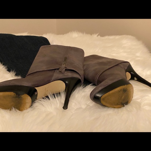 Previously Loved Gray Lambskin Distressed Leather Bootie - Picture 3 of 6